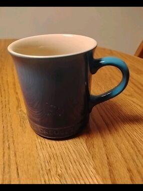 Le Creuset Coffee/Tea, Mug/Cup 14 oz. AZURE BLUE OMBRE - New w/ Tag - 2nd Choix